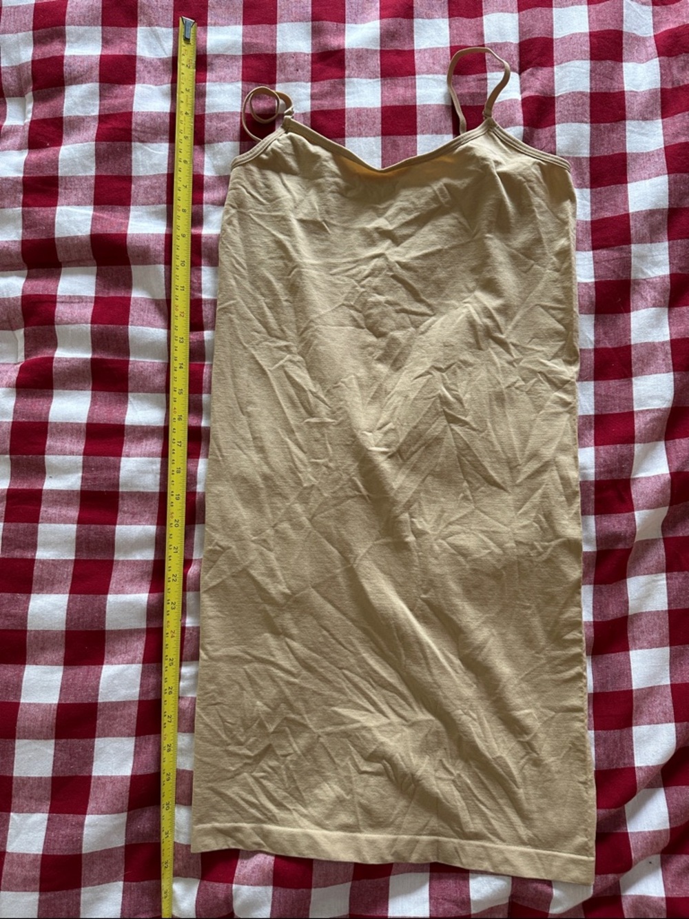 SFM Shapewear Beige Slip Skirt with adjustable Spaghetti Straps